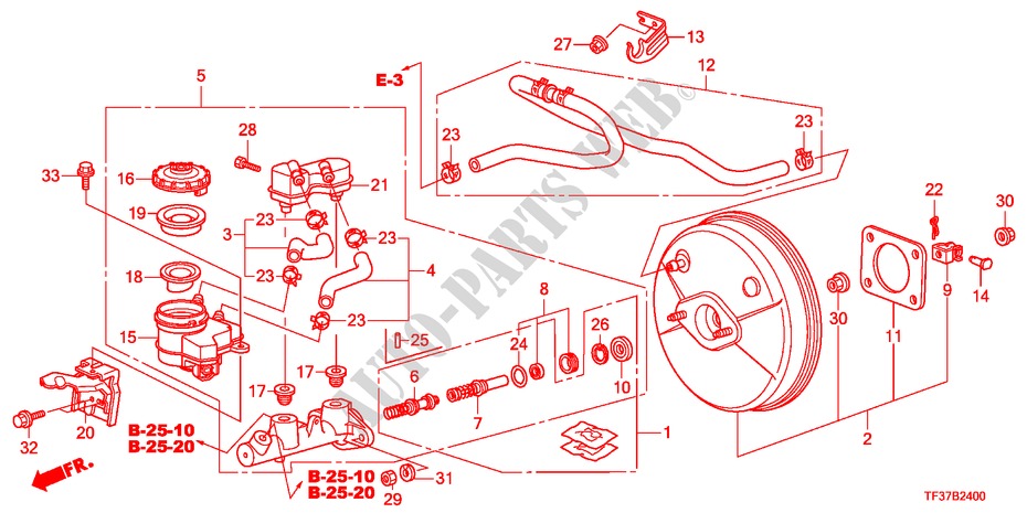 HAUPTBREMSZYLINDER/MASTER POWER(LH)(1) für Honda JAZZ 1.4LSS 5 Türen 5 gang-Schaltgetriebe 2011