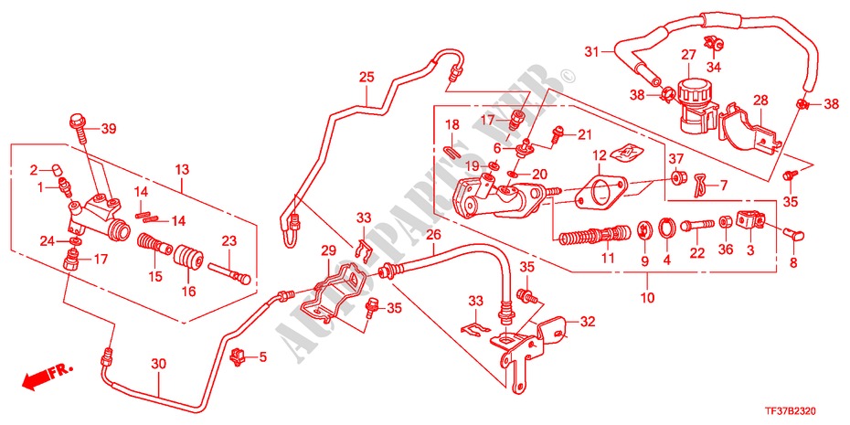 HAUPTKUPPLUNGSZYLINDER(LH) für Honda JAZZ 1.2LSRE 5 Türen 5 gang-Schaltgetriebe 2011
