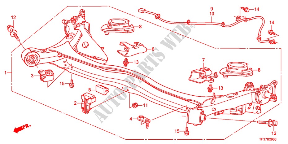 HINTERRADACHSE für Honda JAZZ 1.3LX 5 Türen 5 gang-Schaltgetriebe 2011