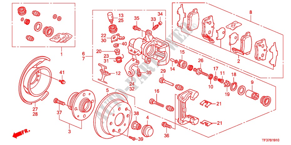 HINTERRADBREMSE(SCHEIBE) für Honda JAZZ 1.2LSRE 5 Türen 5 gang-Schaltgetriebe 2011