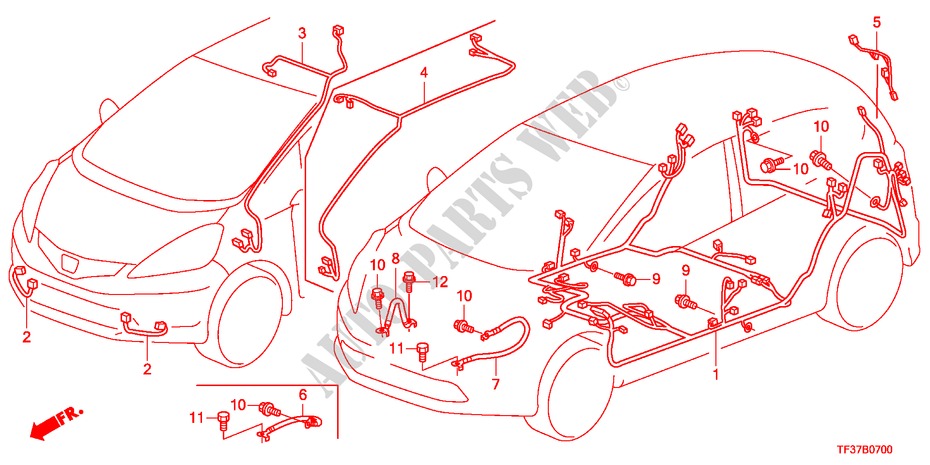 KABELBAUM(LH)(1) für Honda JAZZ 1.2LSRE 5 Türen 5 gang-Schaltgetriebe 2011