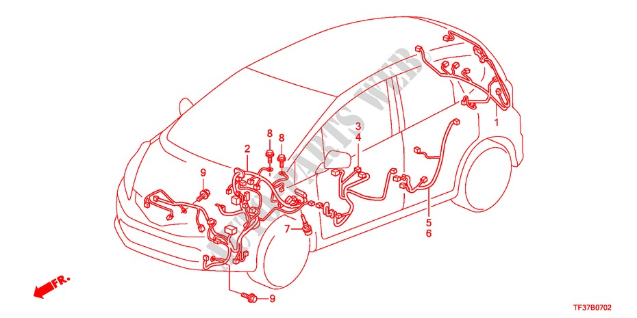 KABELBAUM(LH)(2) für Honda JAZZ 1.2LSE 5 Türen 5 gang-Schaltgetriebe 2011