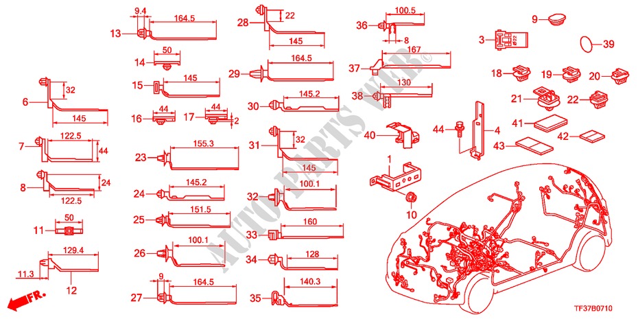 KABELBAUMBAND/BUEGEL(LH) für Honda JAZZ 1.4LSS 5 Türen 5 gang-Schaltgetriebe 2011