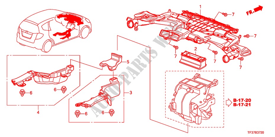 KANAL für Honda JAZZ 1.2LSRE 5 Türen 5 gang-Schaltgetriebe 2011