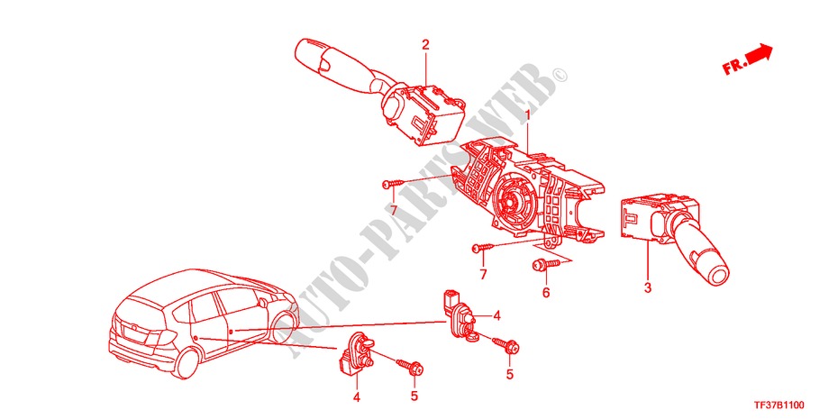 KOMBISCHALTER für Honda JAZZ 1.4EX 5 Türen 5 gang-Schaltgetriebe 2011