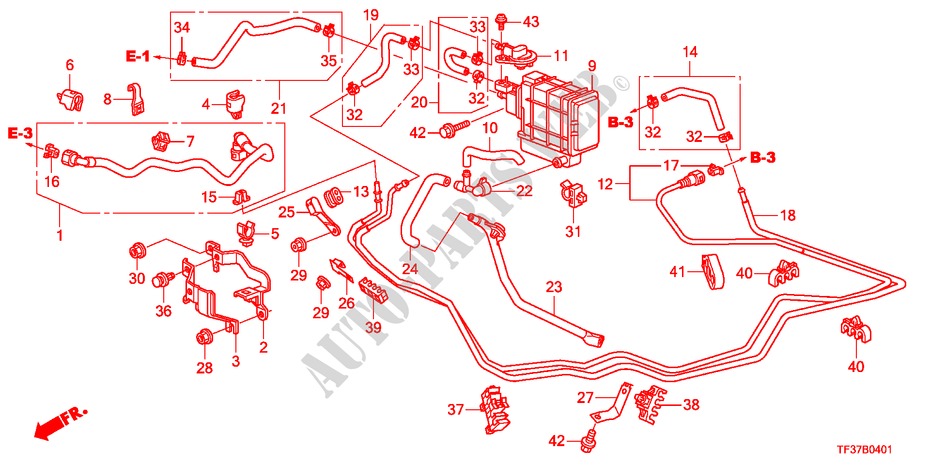 KRAFTSTOFFLEITUNG(RH) für Honda JAZZ 1.3LX 5 Türen 5 gang-Schaltgetriebe 2011