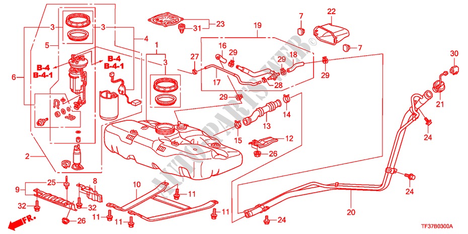 KRAFTSTOFFTANK für Honda JAZZ 1.3LX 5 Türen 5 gang-Schaltgetriebe 2011