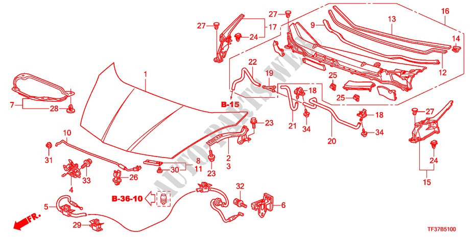 MOTORHAUBE(LH) für Honda JAZZ 1.2LSRE 5 Türen 5 gang-Schaltgetriebe 2011