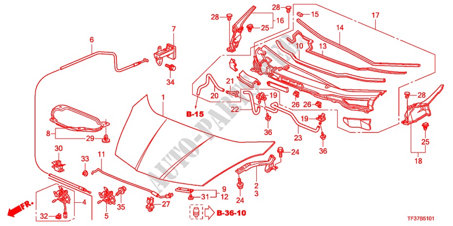 MOTORHAUBE(RH) für Honda JAZZ 1.3LX 5 Türen 5 gang-Schaltgetriebe 2011