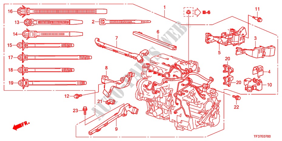 MOTORKABELBAUM für Honda JAZZ 1.4EX 5 Türen 5 gang-Schaltgetriebe 2011