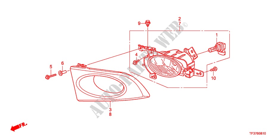 NEBELSCHEINWERFER(1) für Honda JAZZ 1.4EX 5 Türen 5 gang-Schaltgetriebe 2011