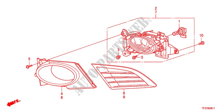NEBELSCHEINWERFER(2) für Honda JAZZ 1.4LSSH 5 Türen Intelligent Schaltgetriebe 2011