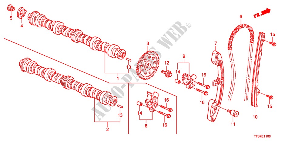 NOCKENWELLE/NOCKENWELLENKETTE für Honda JAZZ 1.2LSRE 5 Türen 5 gang-Schaltgetriebe 2011