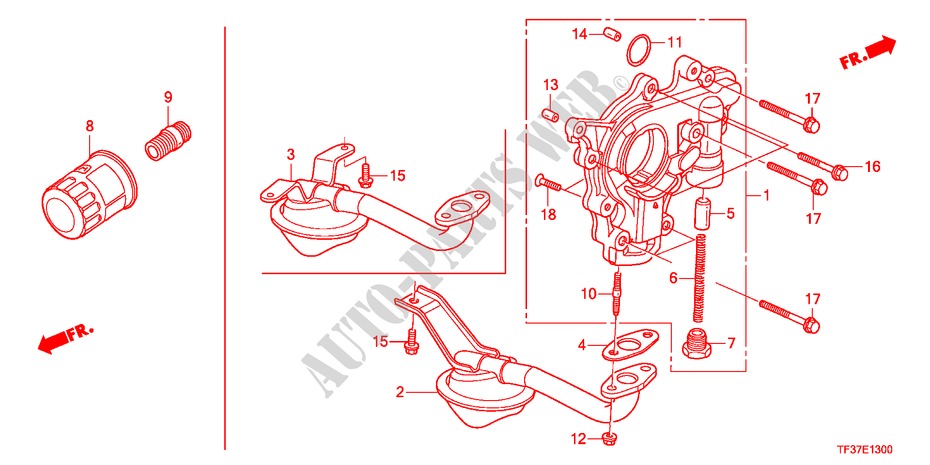 OELPUMPE/OELSIEB für Honda JAZZ 1.3LX 5 Türen 5 gang-Schaltgetriebe 2011