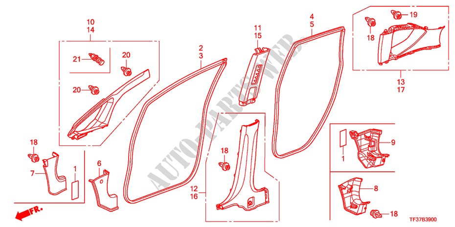 SAEULENZIERSTUECK für Honda JAZZ 1.2LSRE 5 Türen 5 gang-Schaltgetriebe 2011