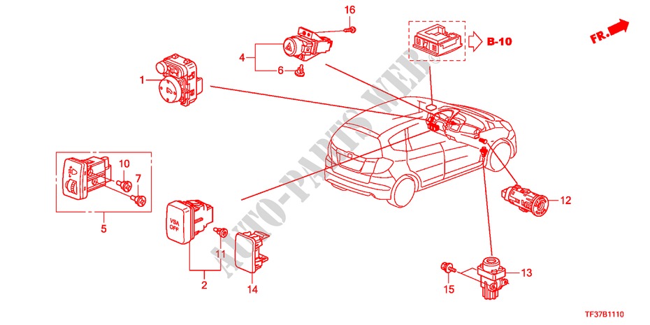 SCHALTER(LH) für Honda JAZZ 1.2LSRE 5 Türen 5 gang-Schaltgetriebe 2011