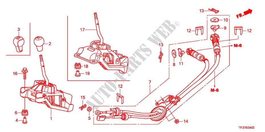 SCHALTHEBEL(MT) für Honda JAZZ 1.3LX 5 Türen 5 gang-Schaltgetriebe 2011