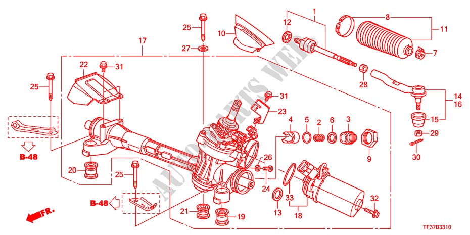 SERVOLENKGETRIEBE(EPS)(LH) für Honda JAZZ 1.4LSS 5 Türen 5 gang-Schaltgetriebe 2011