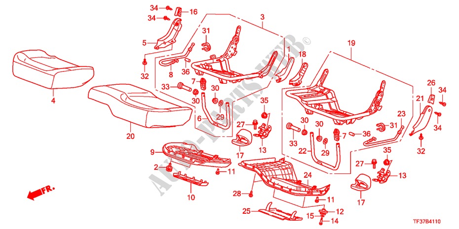 SITZKISSEN, HINTEN für Honda JAZZ 1.2LSRE 5 Türen 5 gang-Schaltgetriebe 2011