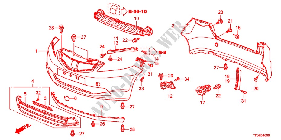 STOSSFAENGER(1) für Honda JAZZ 1.2LSRE 5 Türen 5 gang-Schaltgetriebe 2011