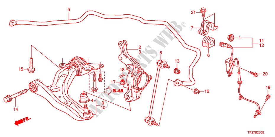 UNTERER ARM, VORNE für Honda JAZZ 1.2LSRE 5 Türen 5 gang-Schaltgetriebe 2011