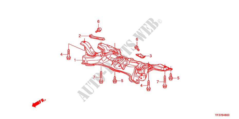 VORDERER HILFSRAHMEN für Honda JAZZ 1.3LX 5 Türen 5 gang-Schaltgetriebe 2011