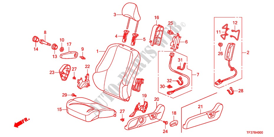 VORDERSITZ(L.) für Honda JAZZ 1.4EX 5 Türen 5 gang-Schaltgetriebe 2011
