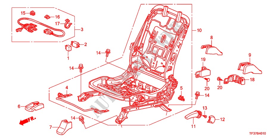 VORNE SITZKOMPONENTEN(L.) für Honda JAZZ 1.2LSRE 5 Türen 5 gang-Schaltgetriebe 2011