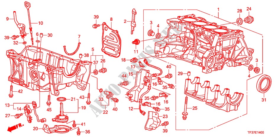 ZYLINDERBLOCK/OELWANNE(1.2L/1.3L/1.4L) für Honda JAZZ 1.3LX 5 Türen 5 gang-Schaltgetriebe 2011