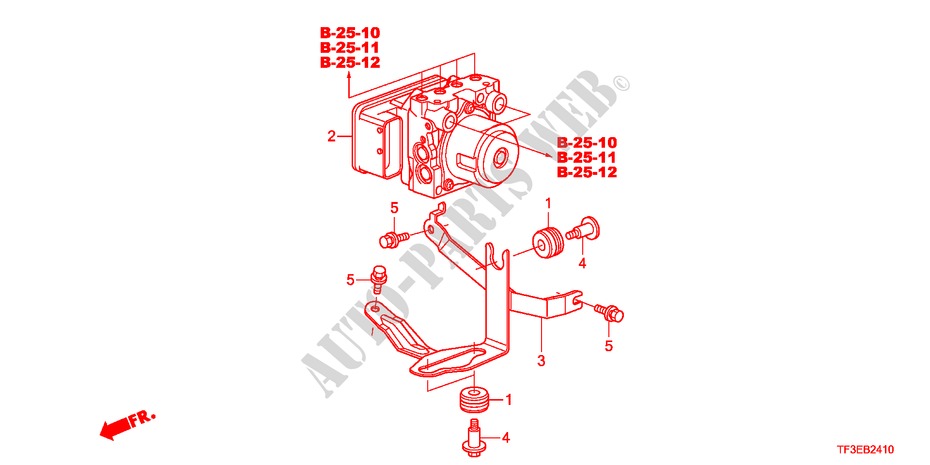 ABS MODULATOR für Honda JAZZ 1.5EX 5 Türen 5 gang-Schaltgetriebe 2012
