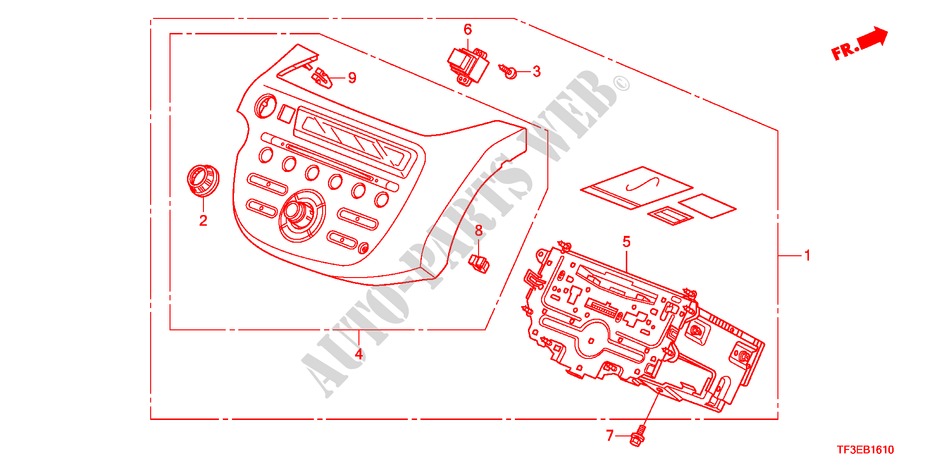 AUDIOEINHEIT(LH) für Honda JAZZ 1.4S     TEMP TIRE 5 Türen 5 gang-Schaltgetriebe 2012