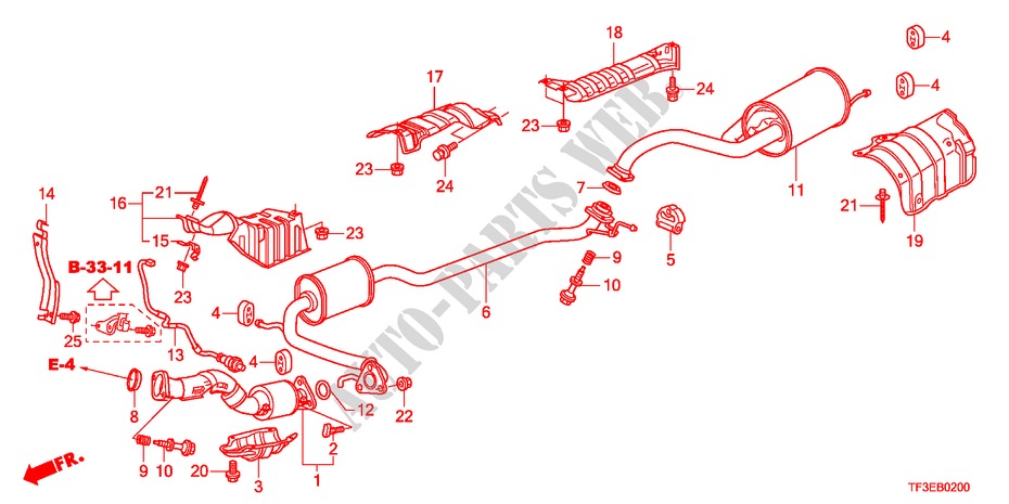 AUSPUFFROHR/SCHALLDAEMPFER für Honda JAZZ 1.4ES 5 Türen 5 gang-Schaltgetriebe 2012