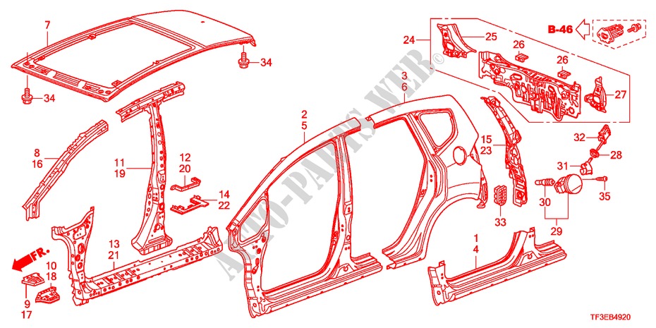 AUSSENBLECHE/TAFEL, HINTEN für Honda JAZZ 1.4ES 5 Türen 5 gang-Schaltgetriebe 2012
