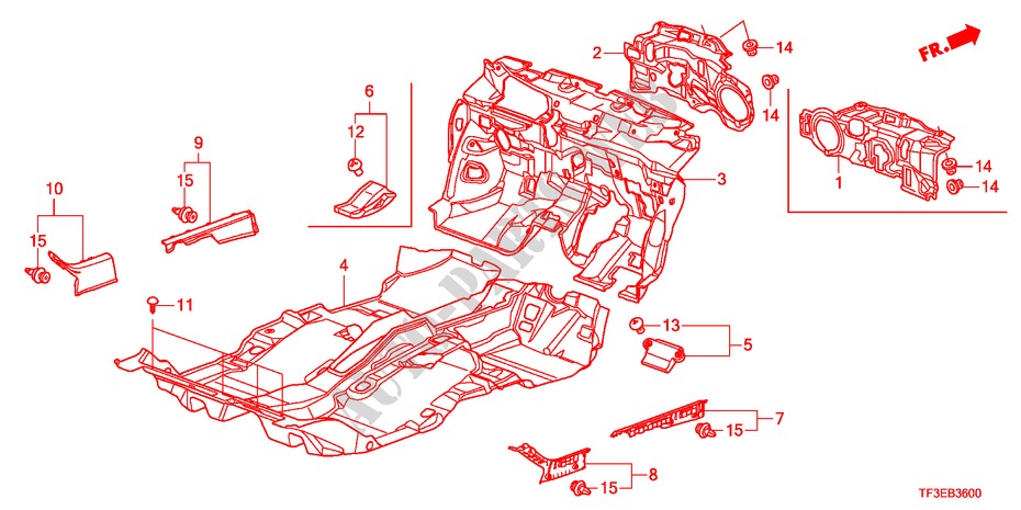 BODENMATTE für Honda JAZZ 1.4ES 5 Türen 5 gang-Schaltgetriebe 2012