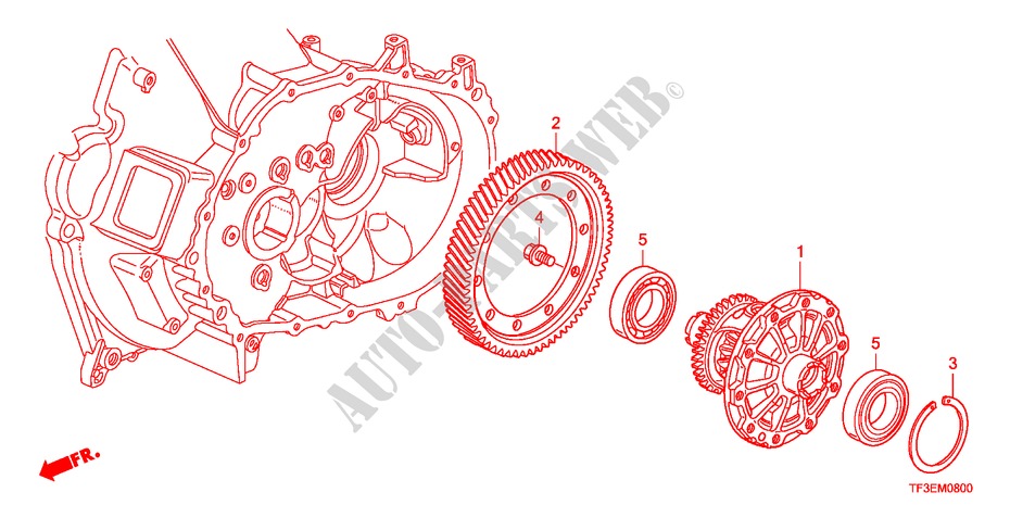 DIFFERENTIAL für Honda JAZZ 1.4ES 5 Türen 5 gang-Schaltgetriebe 2012