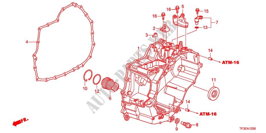 GETRIEBEGEHAEUSE(CVT) für Honda JAZZ 1.4EX 5 Türen vollautomatische 2012