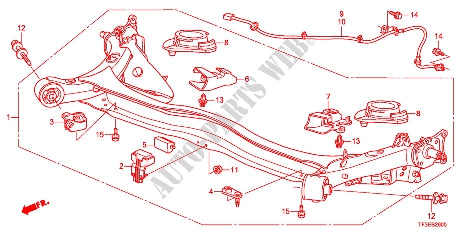 HINTERRADACHSE für Honda JAZZ 1.4EX 5 Türen 5 gang-Schaltgetriebe 2012