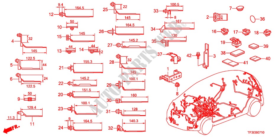 KABELBAUMBAND/BUEGEL(LH) für Honda JAZZ 1.2LS 5 Türen 5 gang-Schaltgetriebe 2012