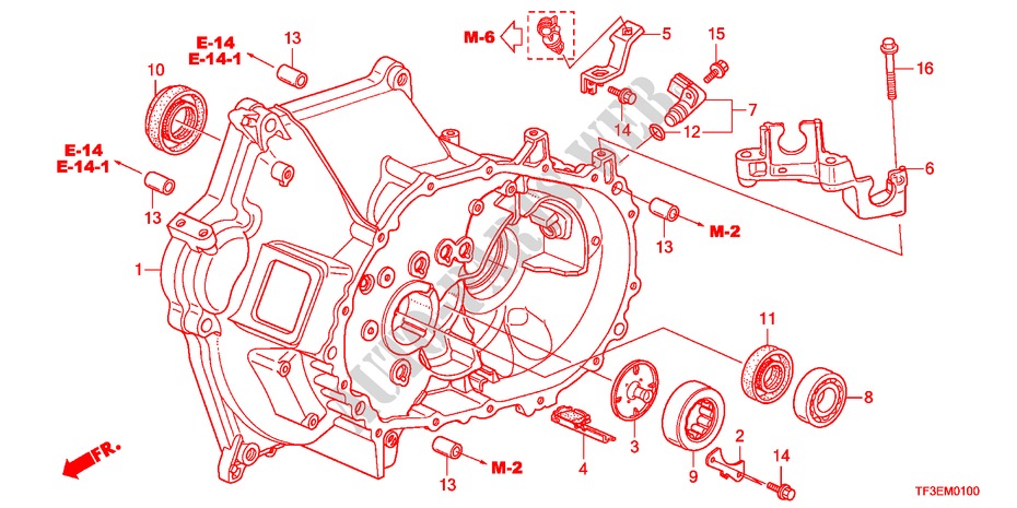 KUPPLUNGSGEHAEUSE für Honda JAZZ 1.4ES 5 Türen 5 gang-Schaltgetriebe 2012