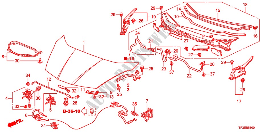 MOTORHAUBE(LH) für Honda JAZZ 1.4ESH 5 Türen 5 gang-Schaltgetriebe 2012