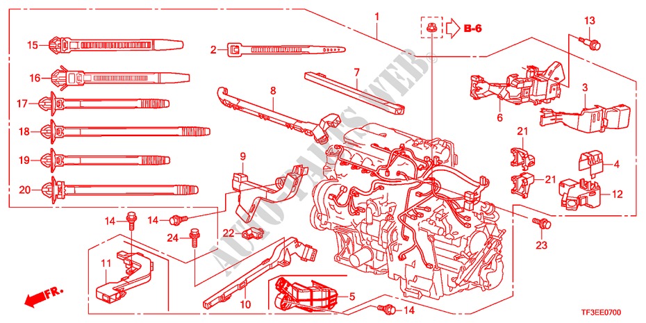 MOTORKABELBAUM für Honda JAZZ 1.4ES 5 Türen 5 gang-Schaltgetriebe 2012