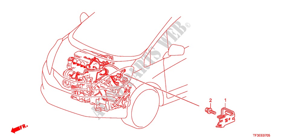 MOTORKABELBAUM, STREBE für Honda JAZZ 1.2LS 5 Türen 5 gang-Schaltgetriebe 2012