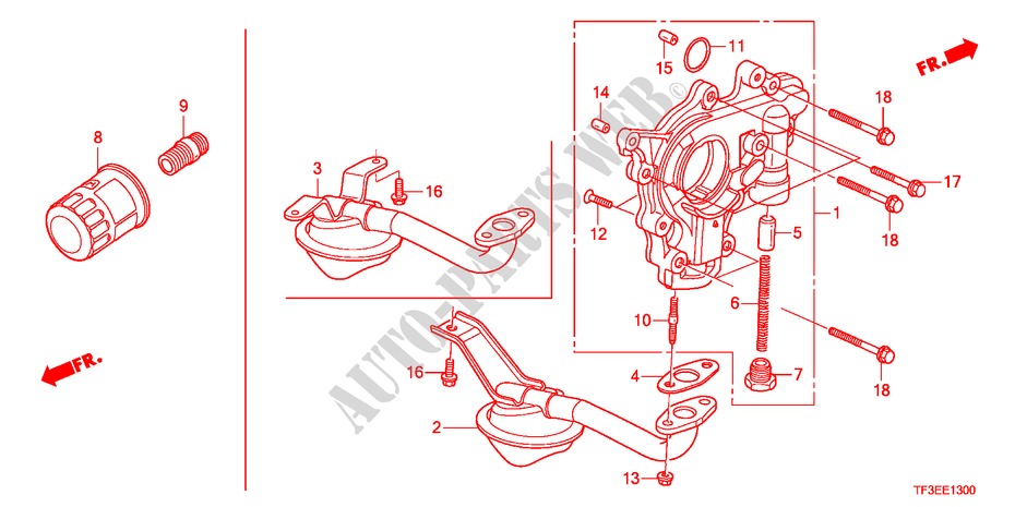 OELPUMPE/OELSIEB für Honda JAZZ 1.5EXE 5 Türen 5 gang-Schaltgetriebe 2012