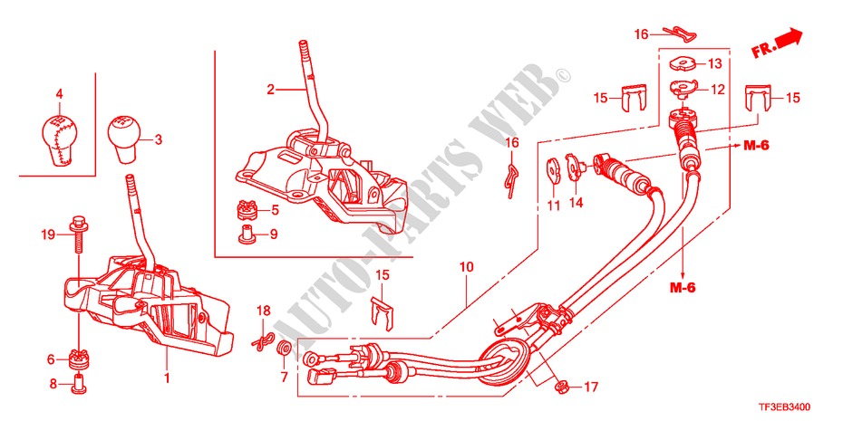 SCHALTHEBEL für Honda JAZZ 1.4ES 5 Türen 5 gang-Schaltgetriebe 2012