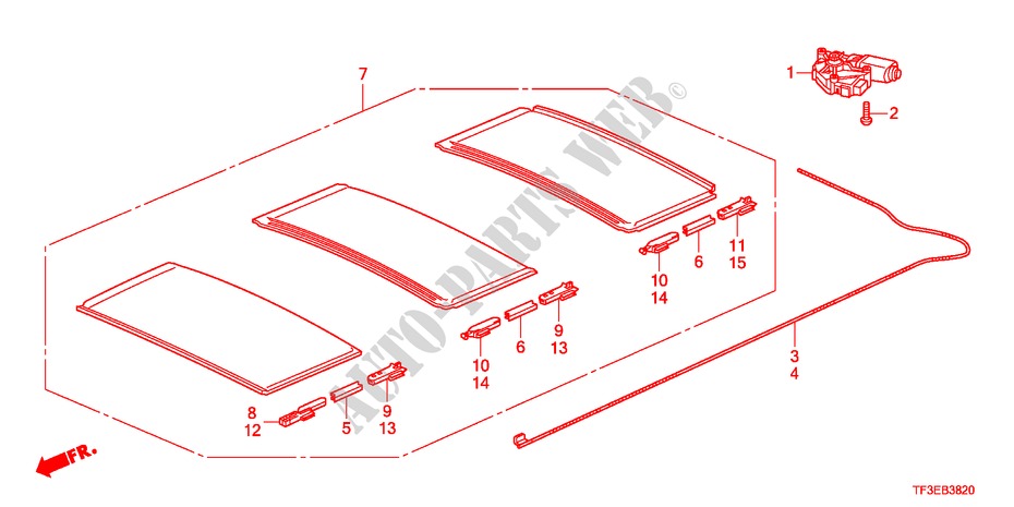 SONNENBLENDENTEILE für Honda JAZZ 1.5EX 5 Türen 5 gang-Schaltgetriebe 2012