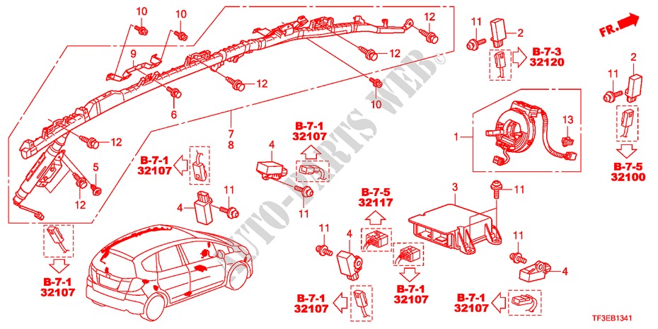 SRS EINHEIT(RH) für Honda JAZZ 1.4ES 5 Türen 5 gang-Schaltgetriebe 2012