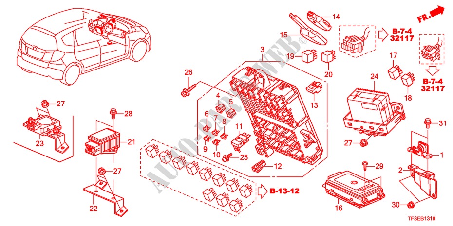 STEUERGERAT(KABINE)(1)(LH) für Honda JAZZ 1.4S     TEMP TIRE 5 Türen 5 gang-Schaltgetriebe 2012