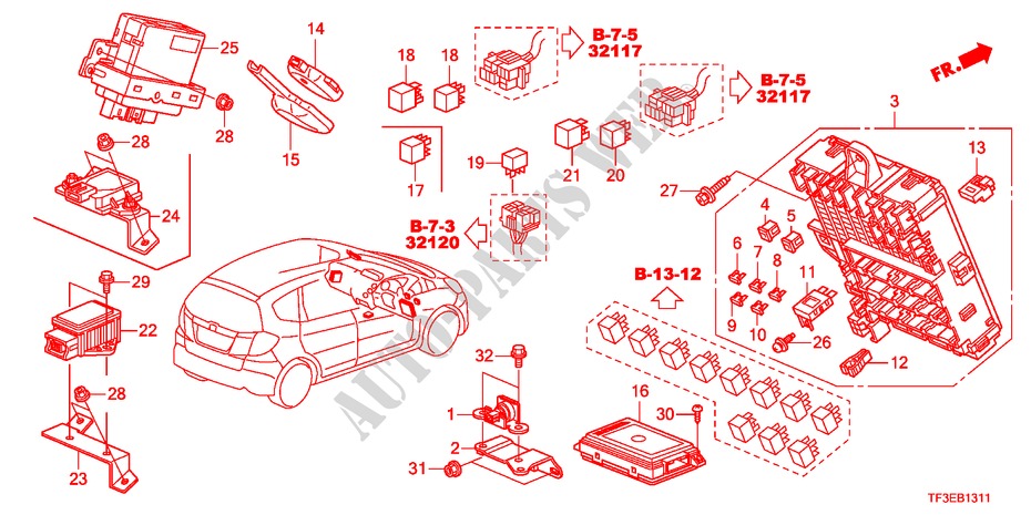 STEUERGERAT(KABINE)(1)(RH) für Honda JAZZ 1.4ES 5 Türen 5 gang-Schaltgetriebe 2012