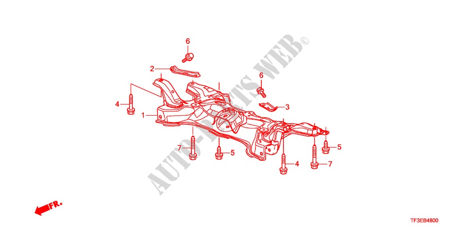 VORDERER HILFSRAHMEN für Honda JAZZ 1.4ES 5 Türen 5 gang-Schaltgetriebe 2012