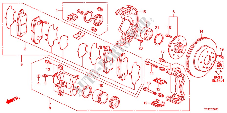 VORDERRADBREMSE für Honda JAZZ 1.4ES 5 Türen 5 gang-Schaltgetriebe 2012